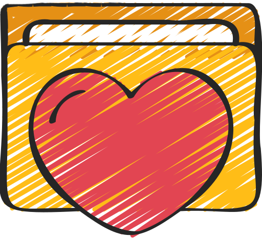 Heart over a book